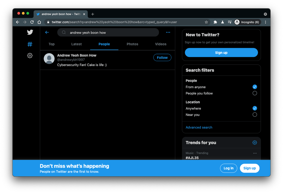 Twitter search