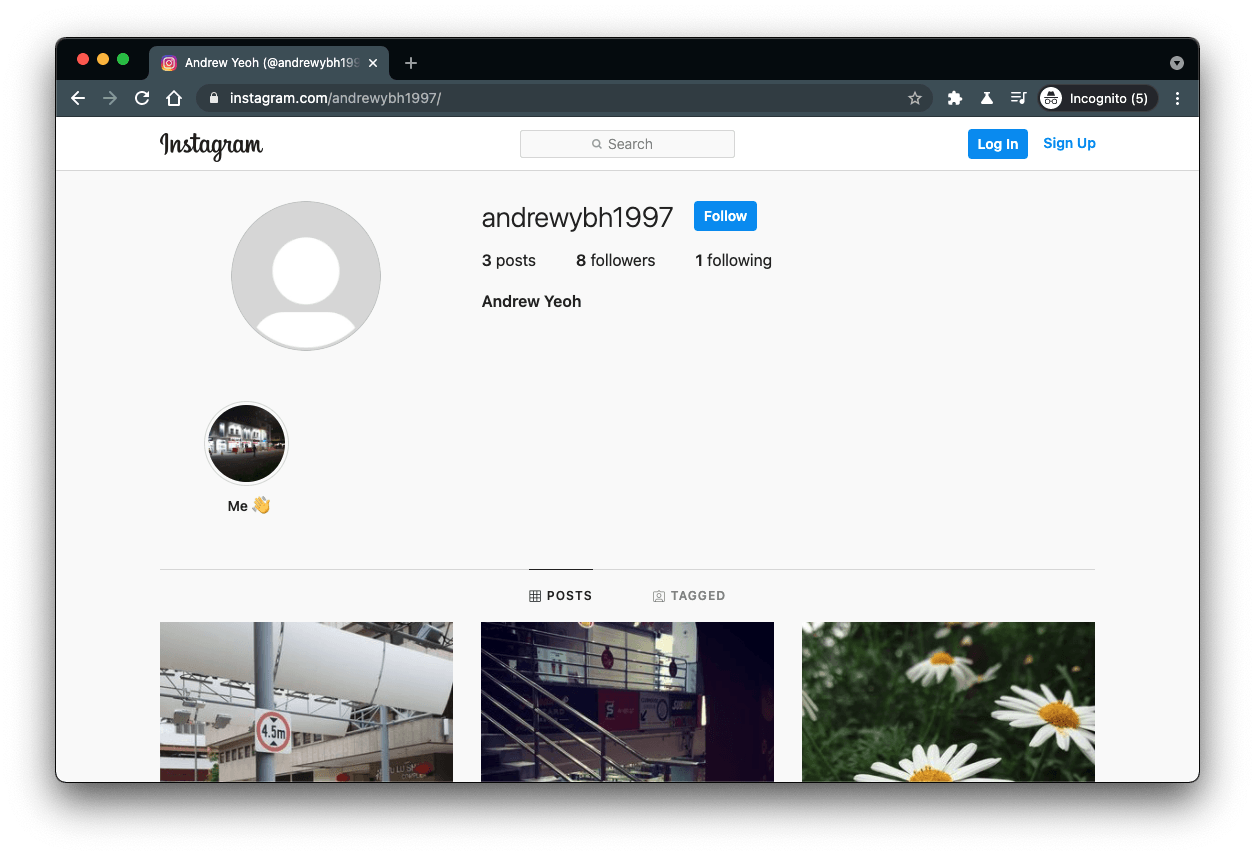 Instagram profile
