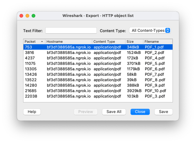 HTTP object list