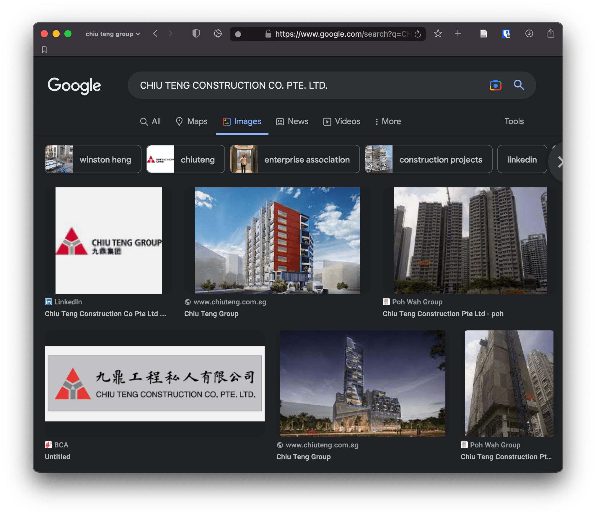 Google Images Search of "CHIU TENG CONSTRUCTION CO. PTE. LTD."