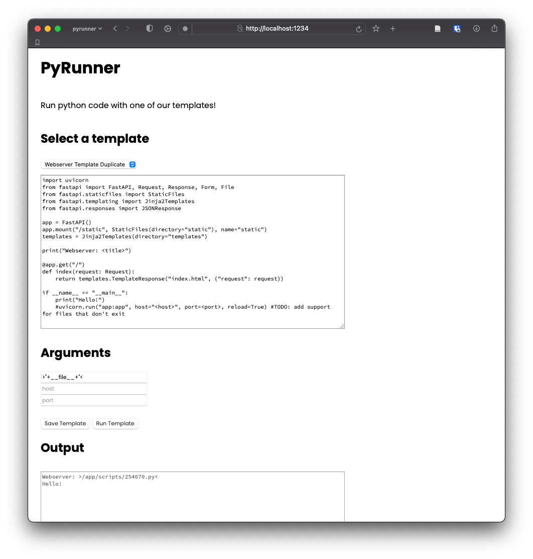 Webpage with file injected